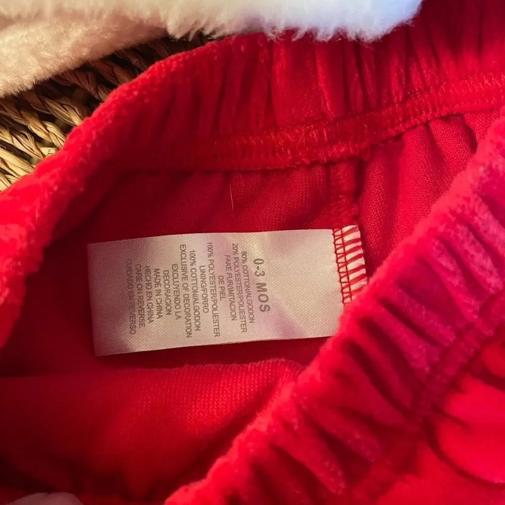 New Born Baby Works Santa Outfit Ho Ho Ho 0-3 Months